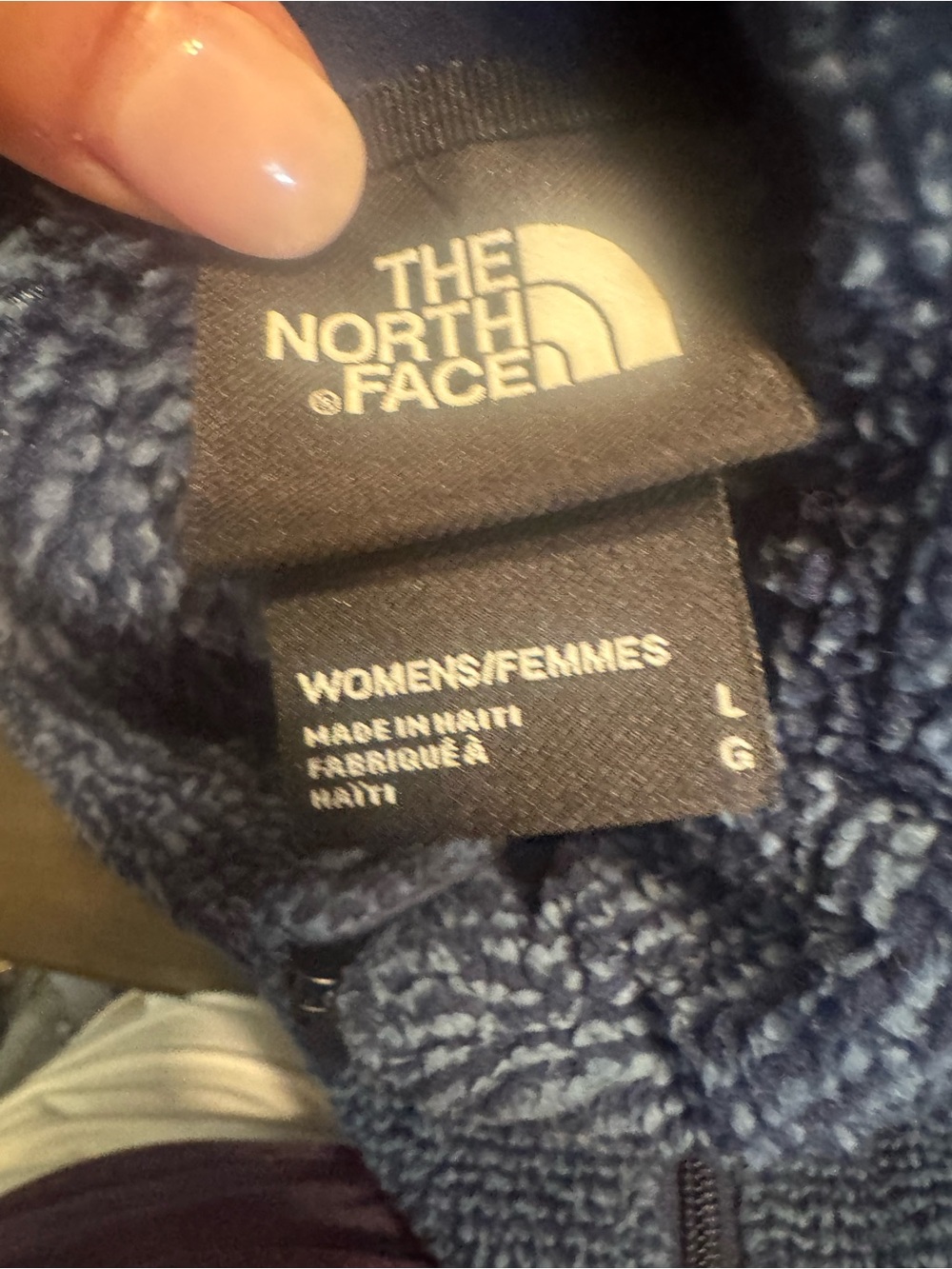 The North Face Women's Navy Blue Fuzzy Full-Zip Sweater Jacket - Picture 5 of 5